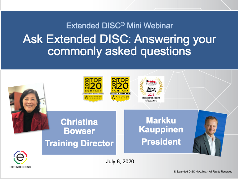 Ask Extended DISC: Answering Commonly Asked Questions